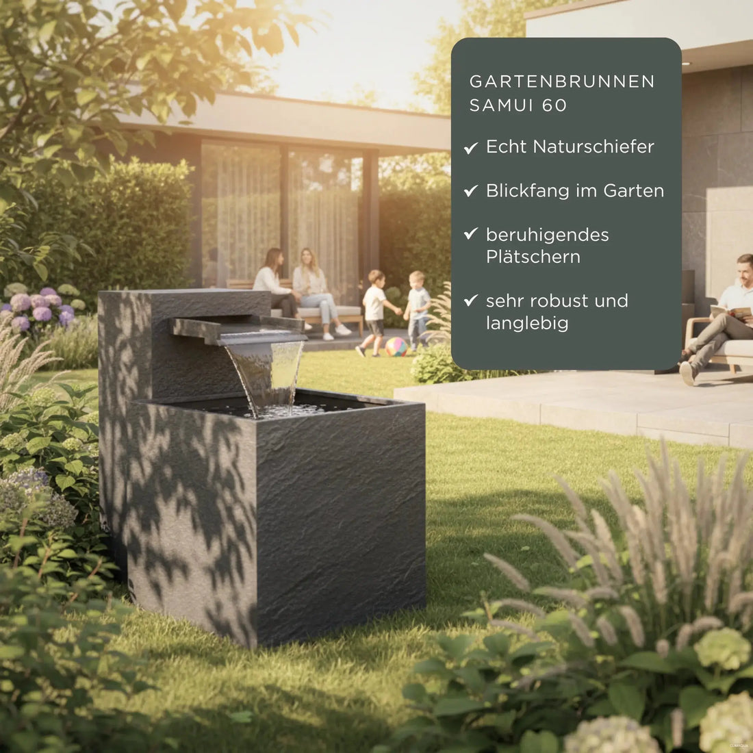 CLIMAQUA Fountains Waterwall Samui 60 Anthracite - CLIMAQUA
