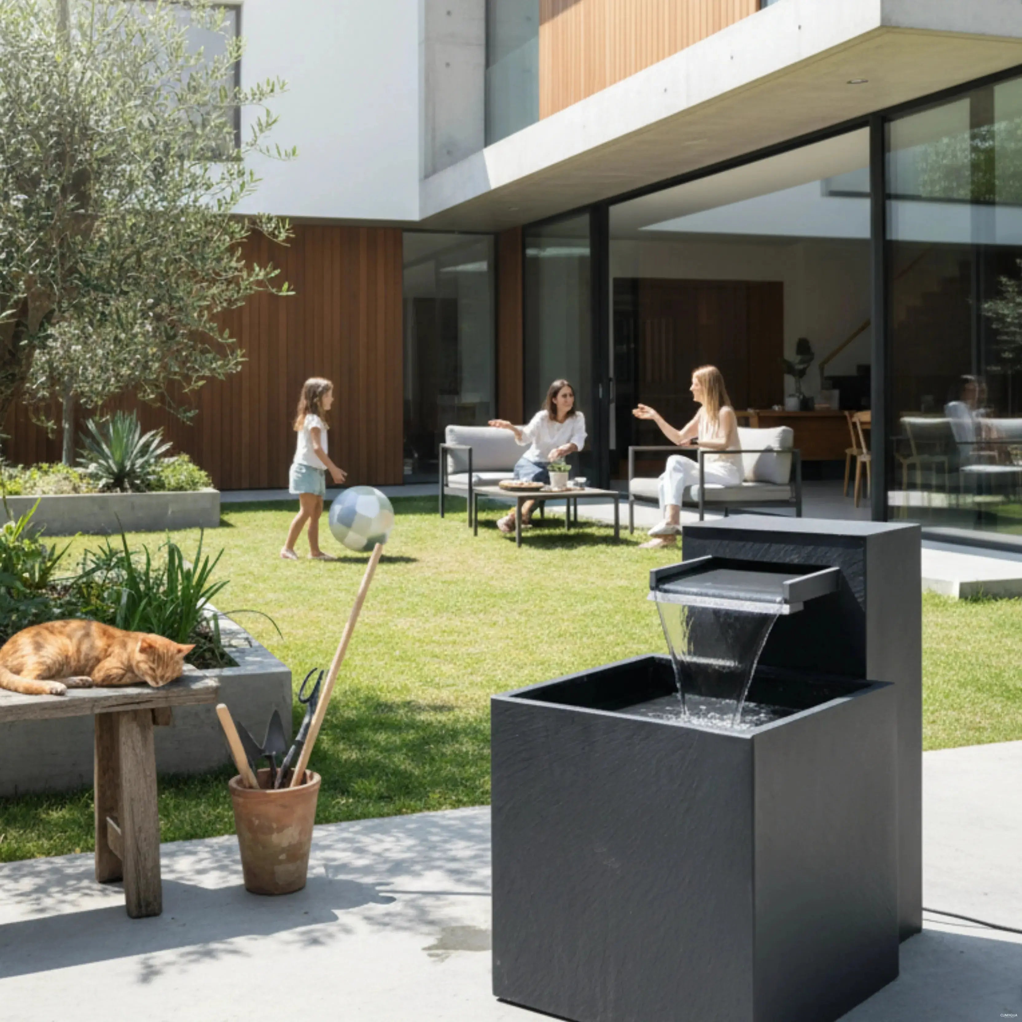 SAMUI 60 Gartenbrunnen – Natürlichkeit und Design für deine Outdooroase - CLIMAQUA