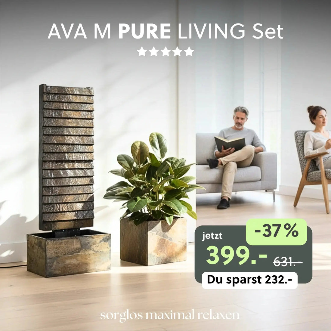 Wasserwand AVA M PURE LIVING Set - CLIMAQUA