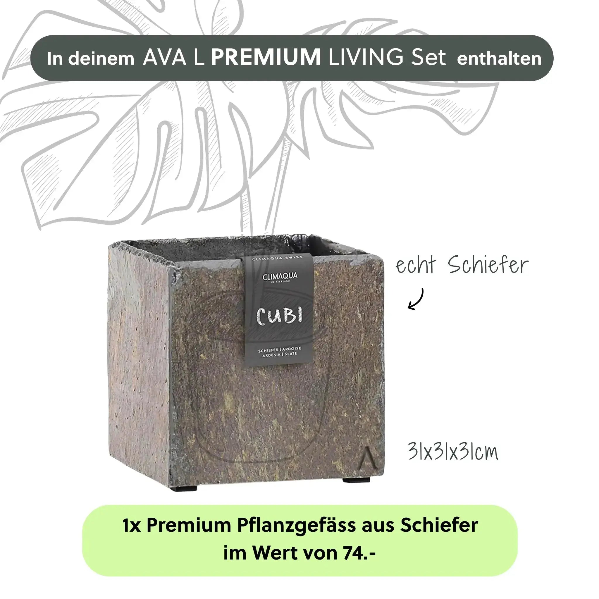 Wasserwand AVA L PREMIUM LIVING Set - CLIMAQUA