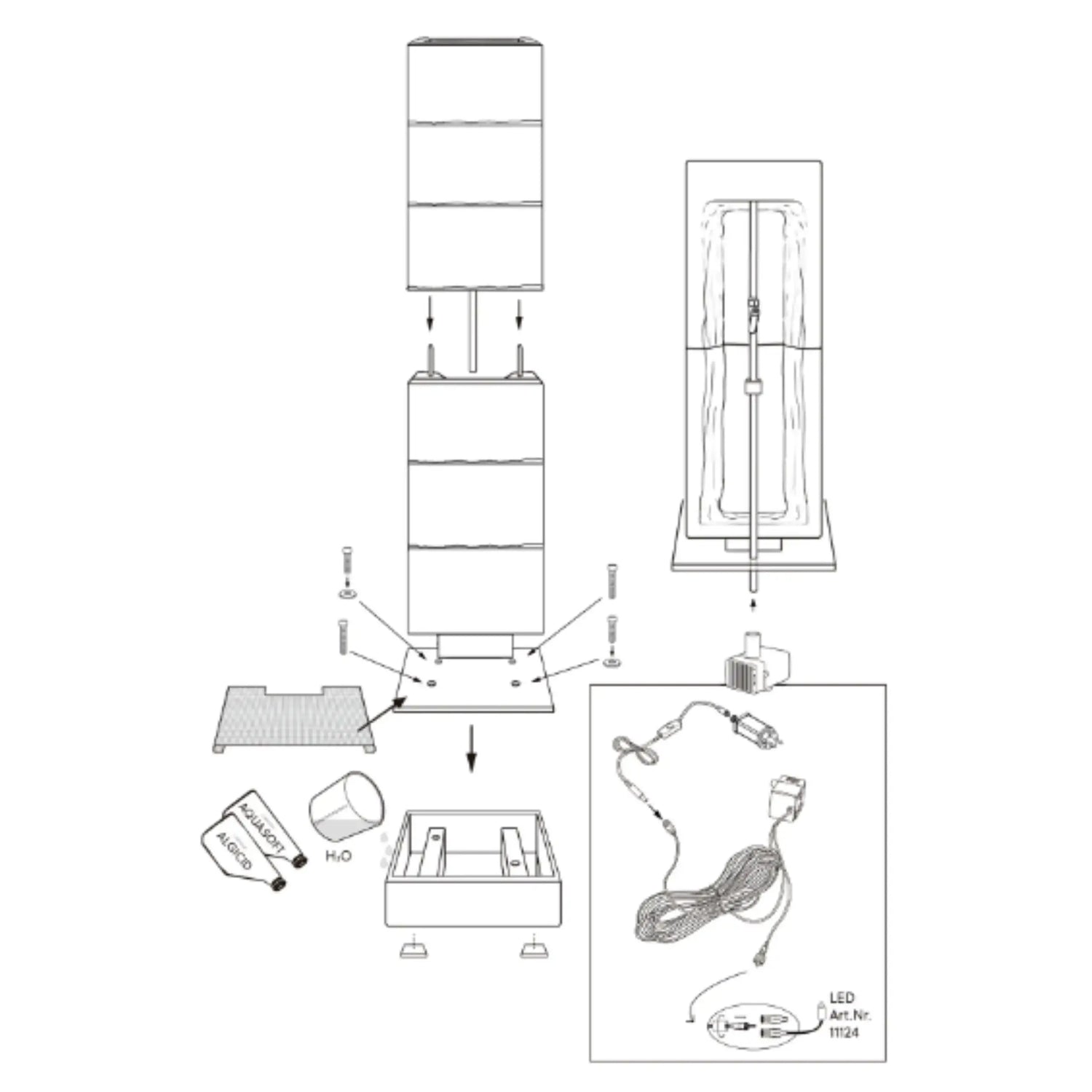 CLIMAQUA Fountains Waterwall VIO L Anthracite - CLIMAQUA