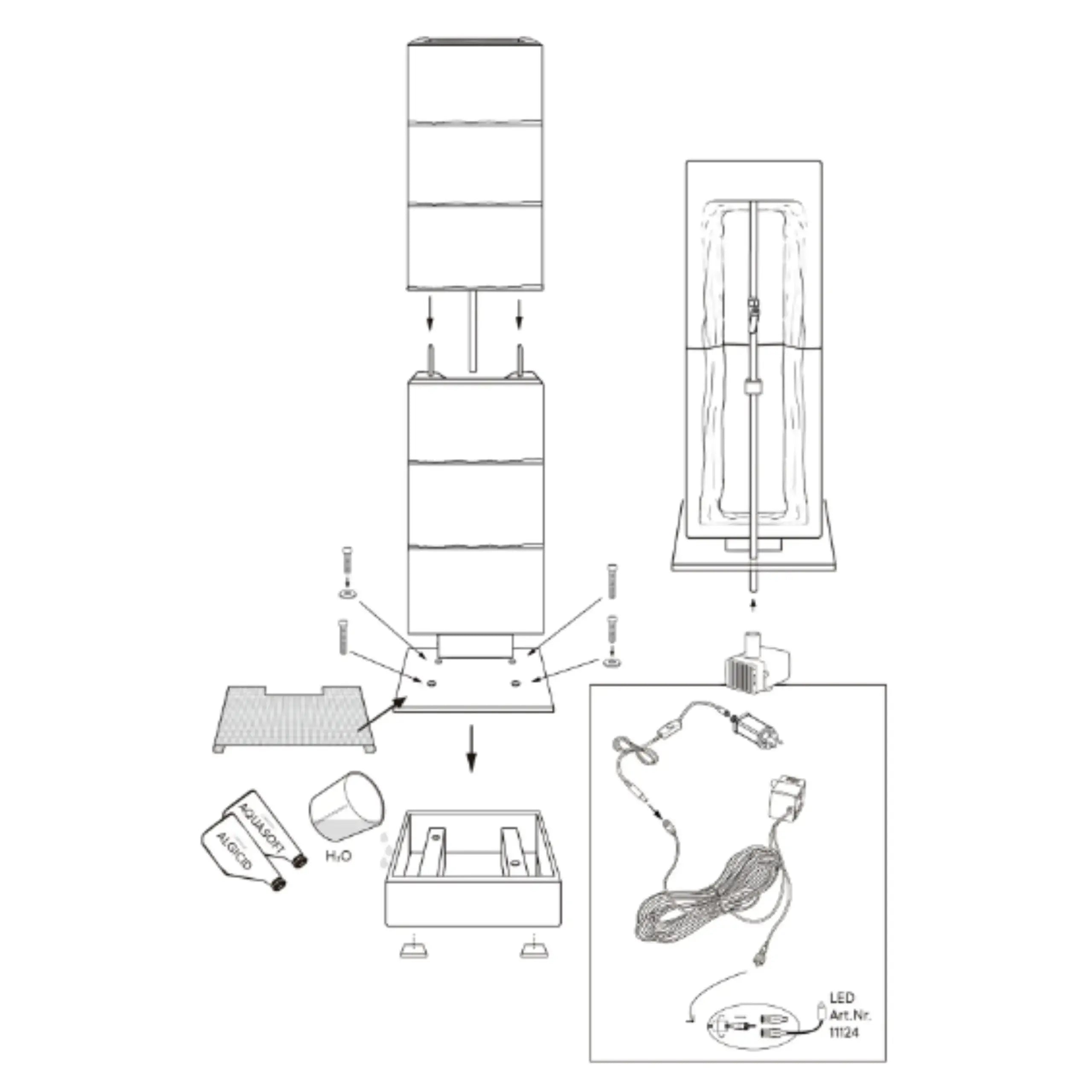 CLIMAQUA Fountains Waterwall VIO L Anthracite - CLIMAQUA