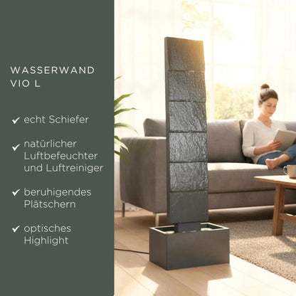 CLIMAQUA Fountains Waterwall VIO L Anthracite - CLIMAQUA