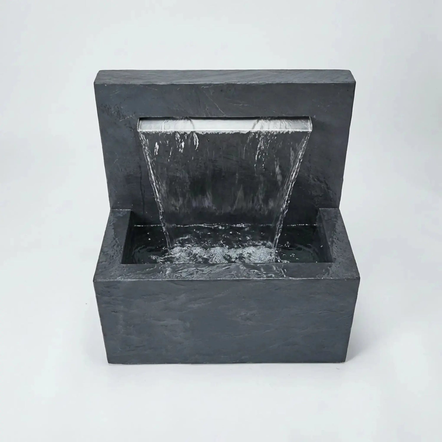 VICTORIA Falls – Edler Schiefer Gartenbrunnen mit Wasserfall und Beleuchtung - CLIMAQUA