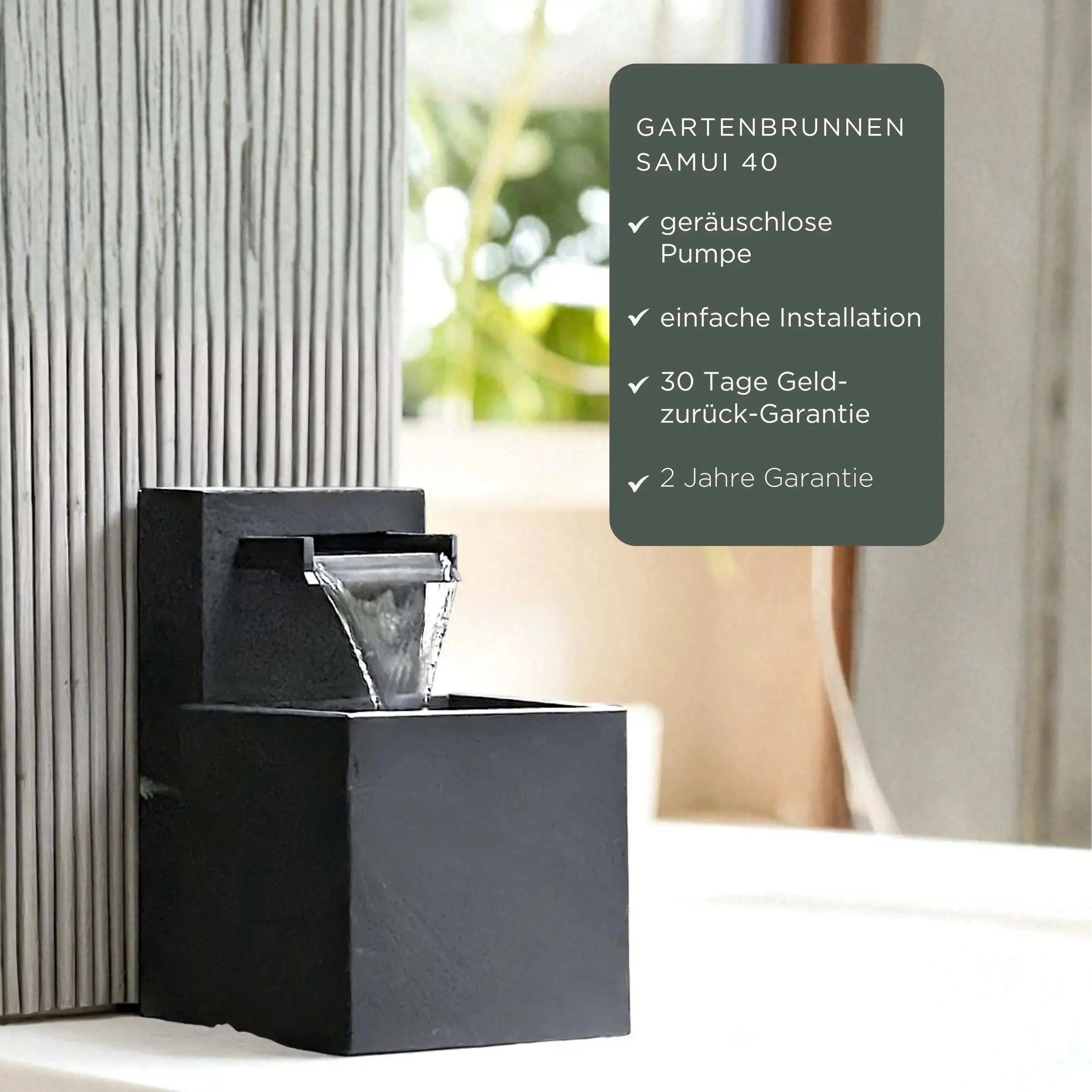 CLIMAQUA Fountains Waterwall Samui 40 Anthracite - CLIMAQUA