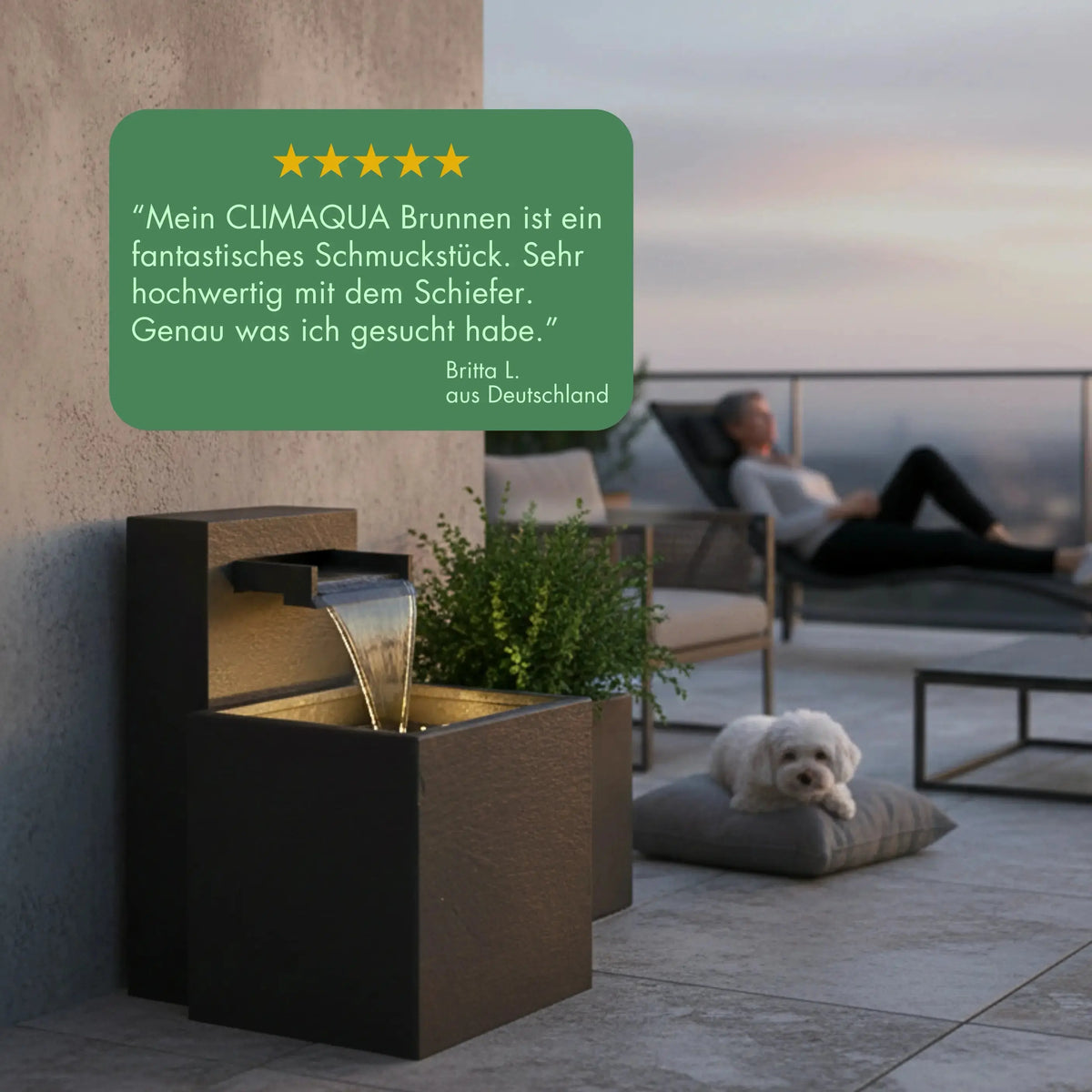 CLIMAQUA Fountains Waterwall Samui 40 Anthracite - CLIMAQUA