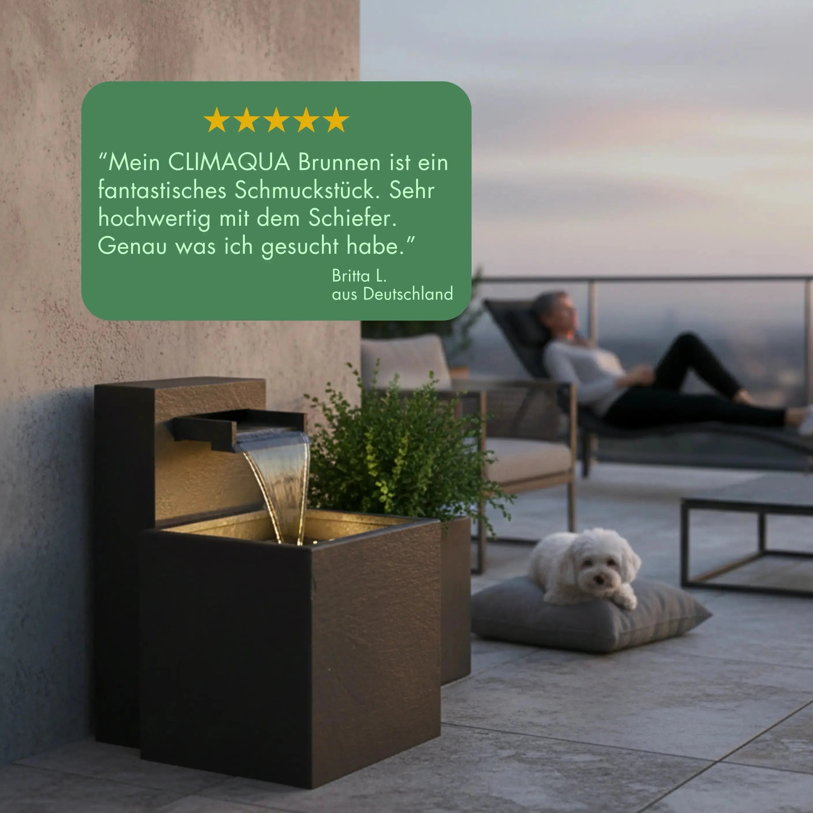 CLIMAQUA Fountains Waterwall Samui 40 Anthracite - CLIMAQUA