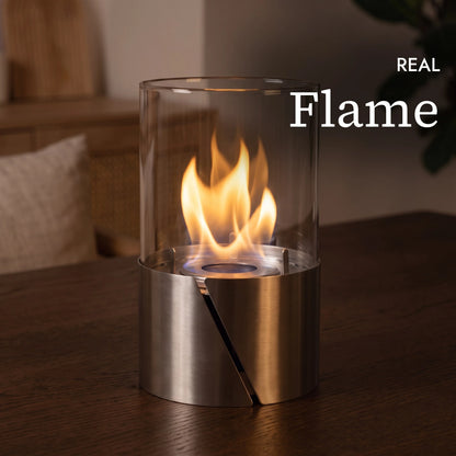 Real flame of the CRESCENDO table fire (AI content)