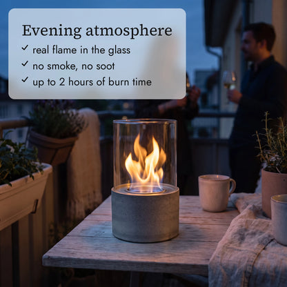 CRESCENDO table fire in the evening (AI content)