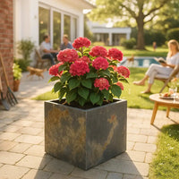 CUBI 40 Rusty – Jardinière carrée 40x40x40 cm Brun ardoise