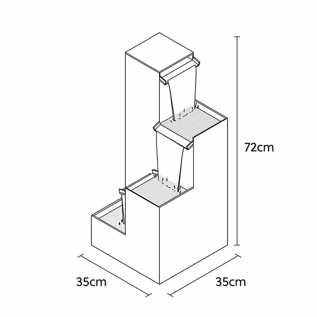 Design Gartenbrunnen mit Wasserfall und Beleuchtung KUBO - CLIMAQUA