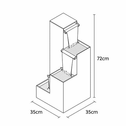 Design Gartenbrunnen mit Wasserfall und Beleuchtung KUBO - CLIMAQUA