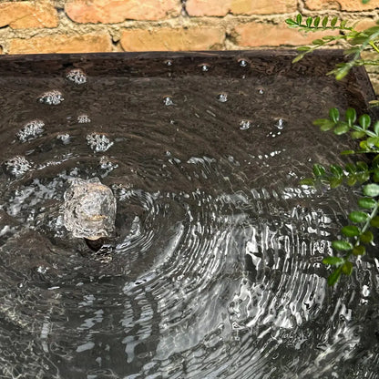 Gartenbrunnen Eckig aus Naturschiefer mit Licht VIDA 60 - CLIMAQUA