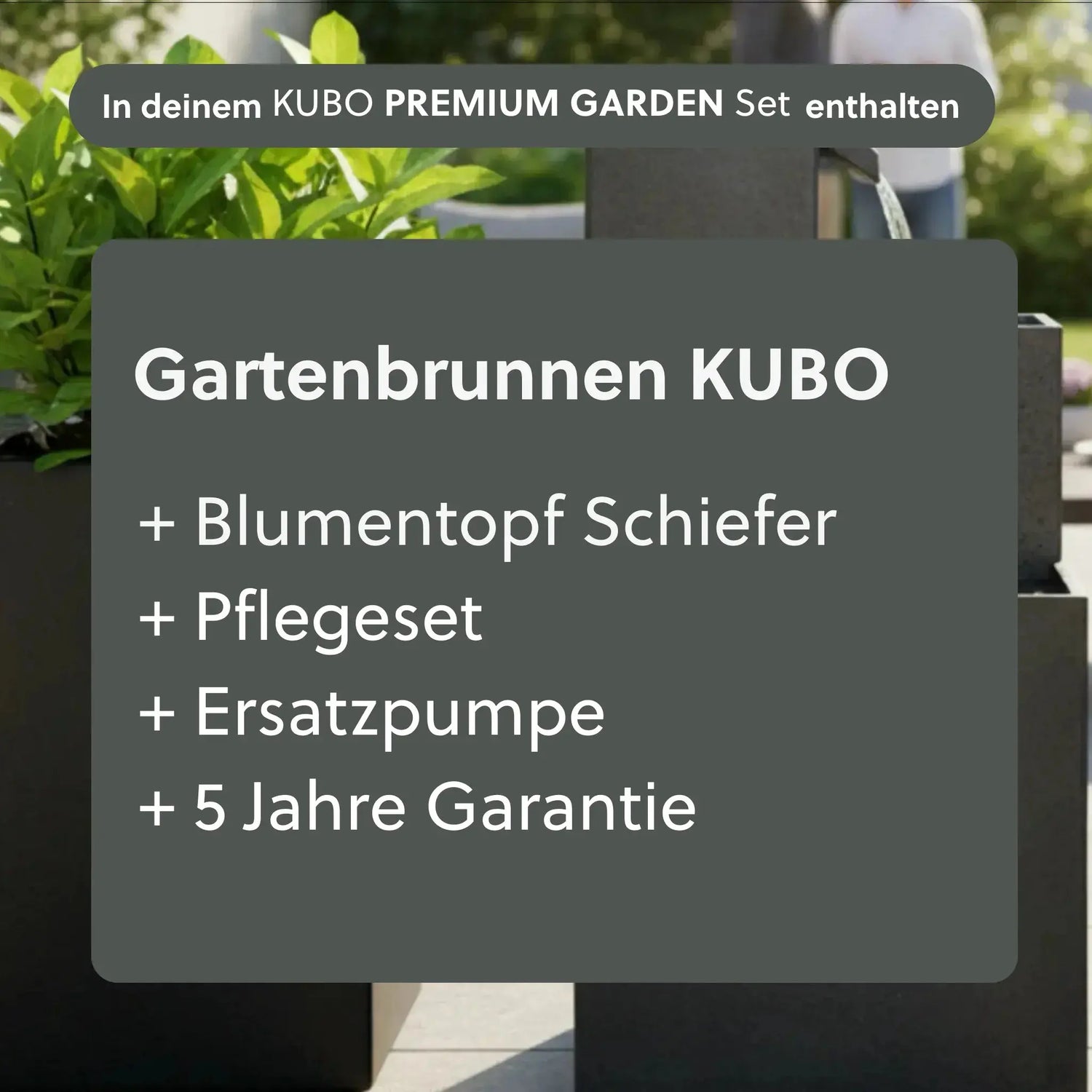 Gartenbrunnen KUBO PREMIUM LIVING Set - CLIMAQUA