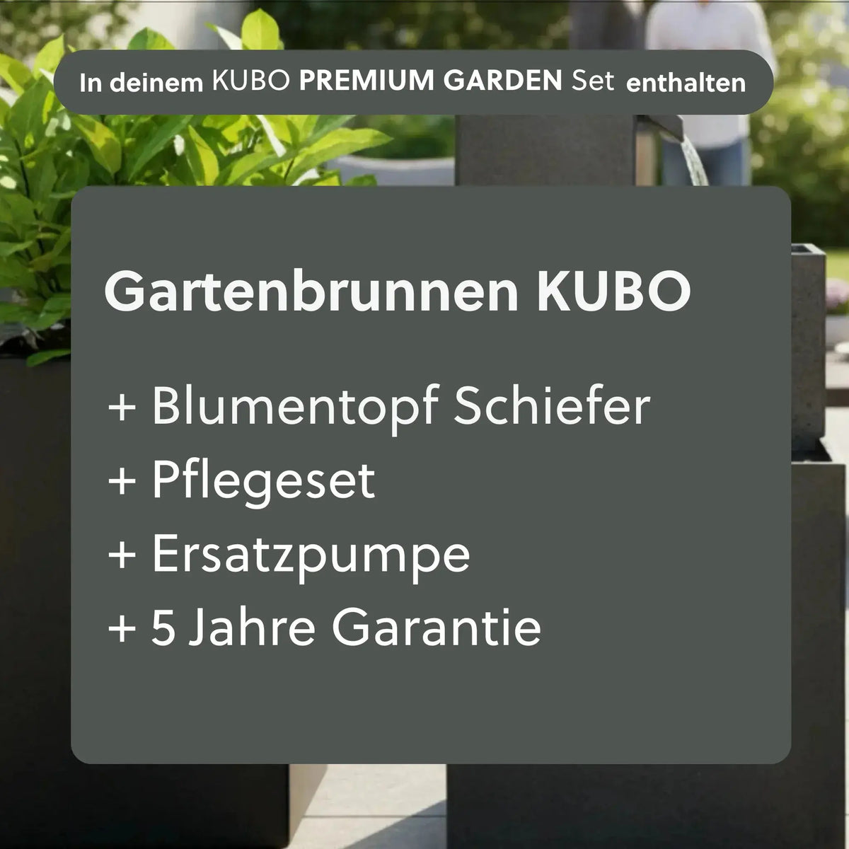 Gartenbrunnen KUBO PREMIUM LIVING Set - CLIMAQUA
