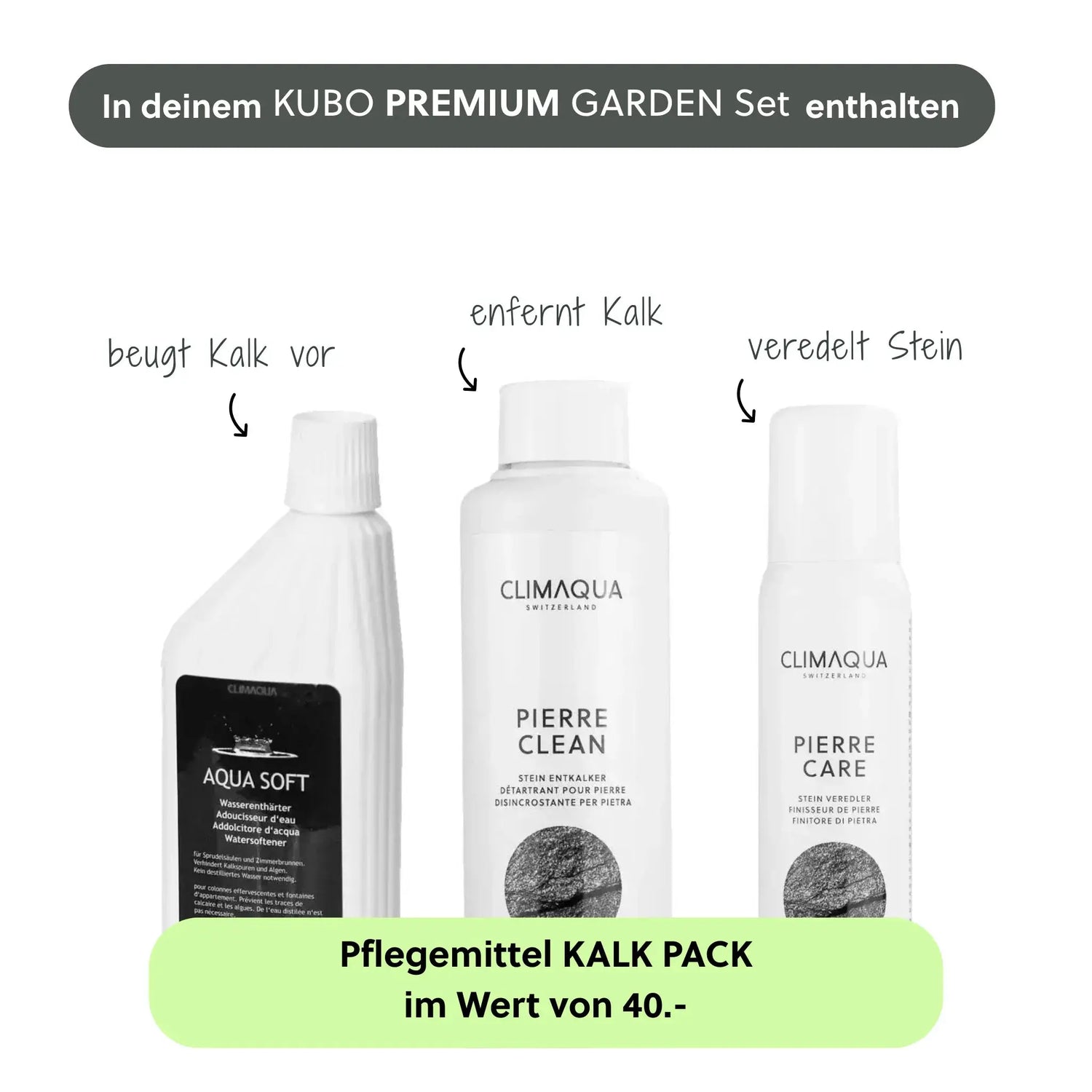 Gartenbrunnen KUBO PREMIUM LIVING Set - CLIMAQUA