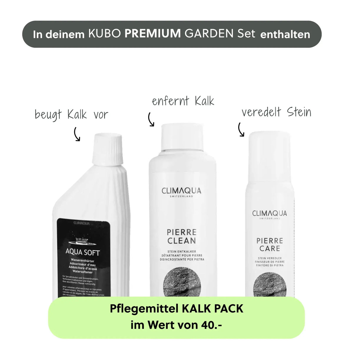 Gartenbrunnen KUBO PREMIUM LIVING Set - CLIMAQUA
