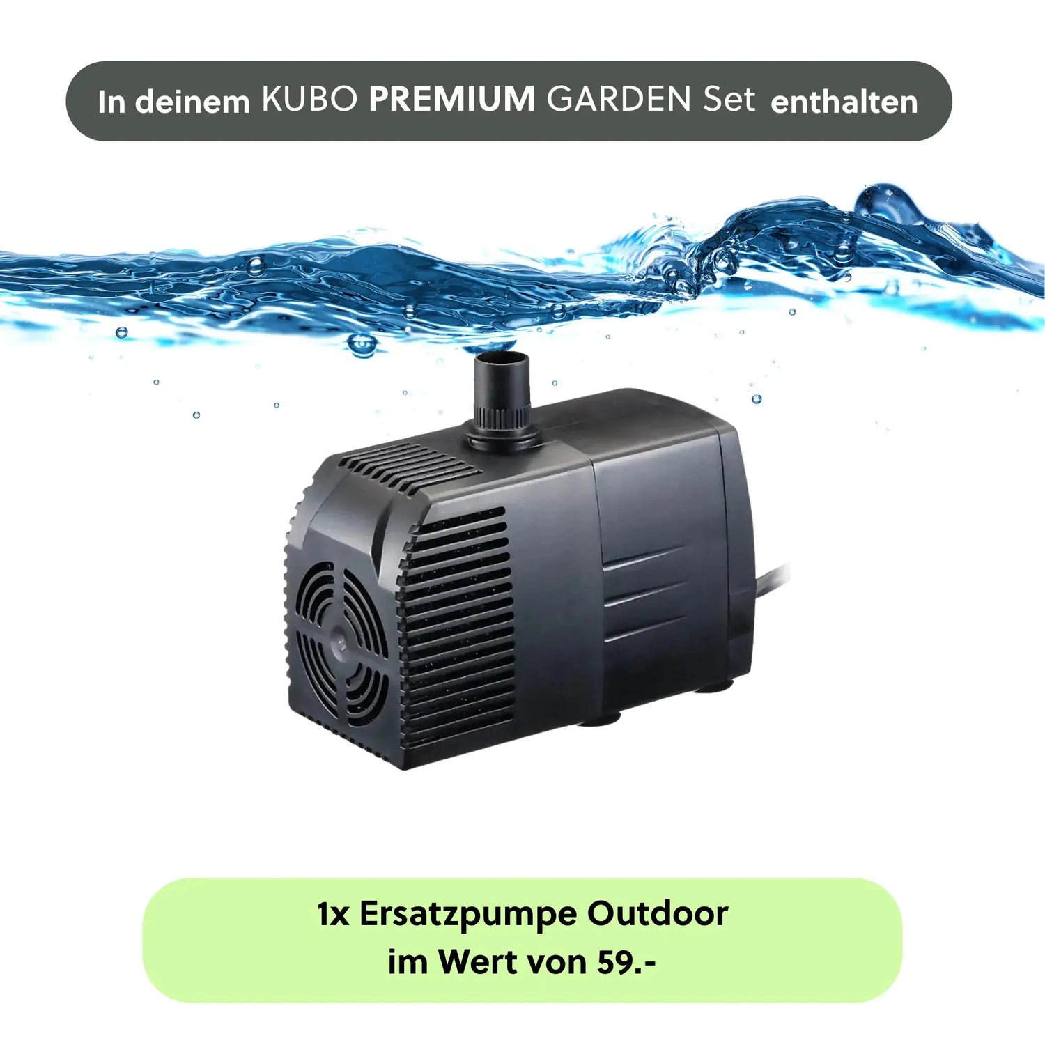Gartenbrunnen KUBO PREMIUM LIVING Set - CLIMAQUA