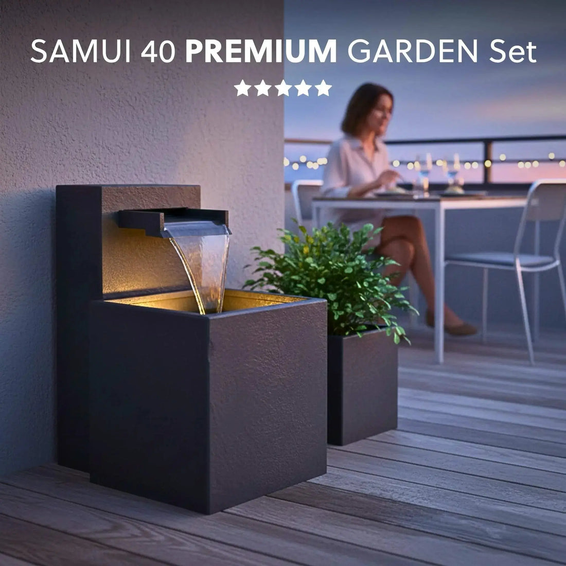 Gartenbrunnen SAMUI 40 PREMIUM GARDEN SET - CLIMAQUA