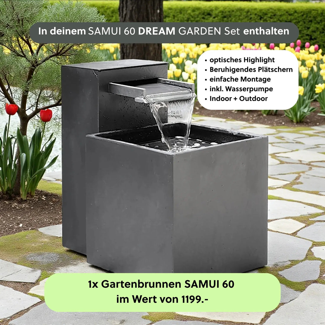 Gartenbrunnen SAMUI 60 DREAM GARDEN Set - CLIMAQUA