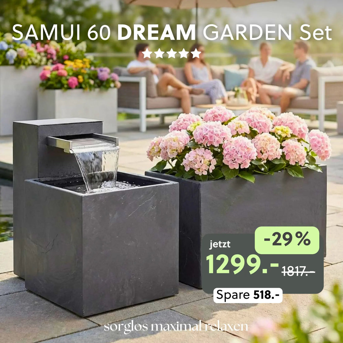 Gartenbrunnen SAMUI 60 DREAM GARDEN Set - CLIMAQUA