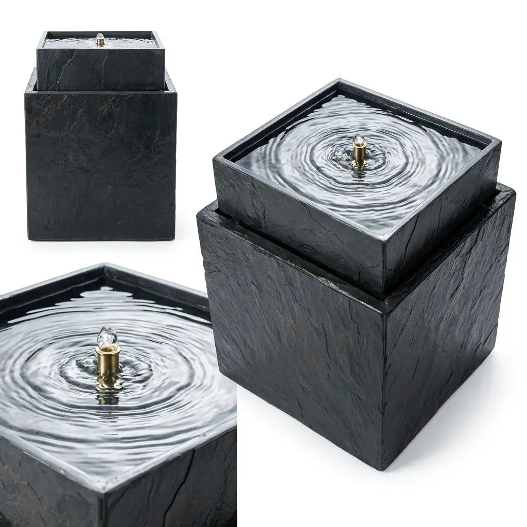 Gartenbrunnen VIDA 40 PREMIUM GARDEN Set Anthrazit - CLIMAQUA (KI-Inhalte)