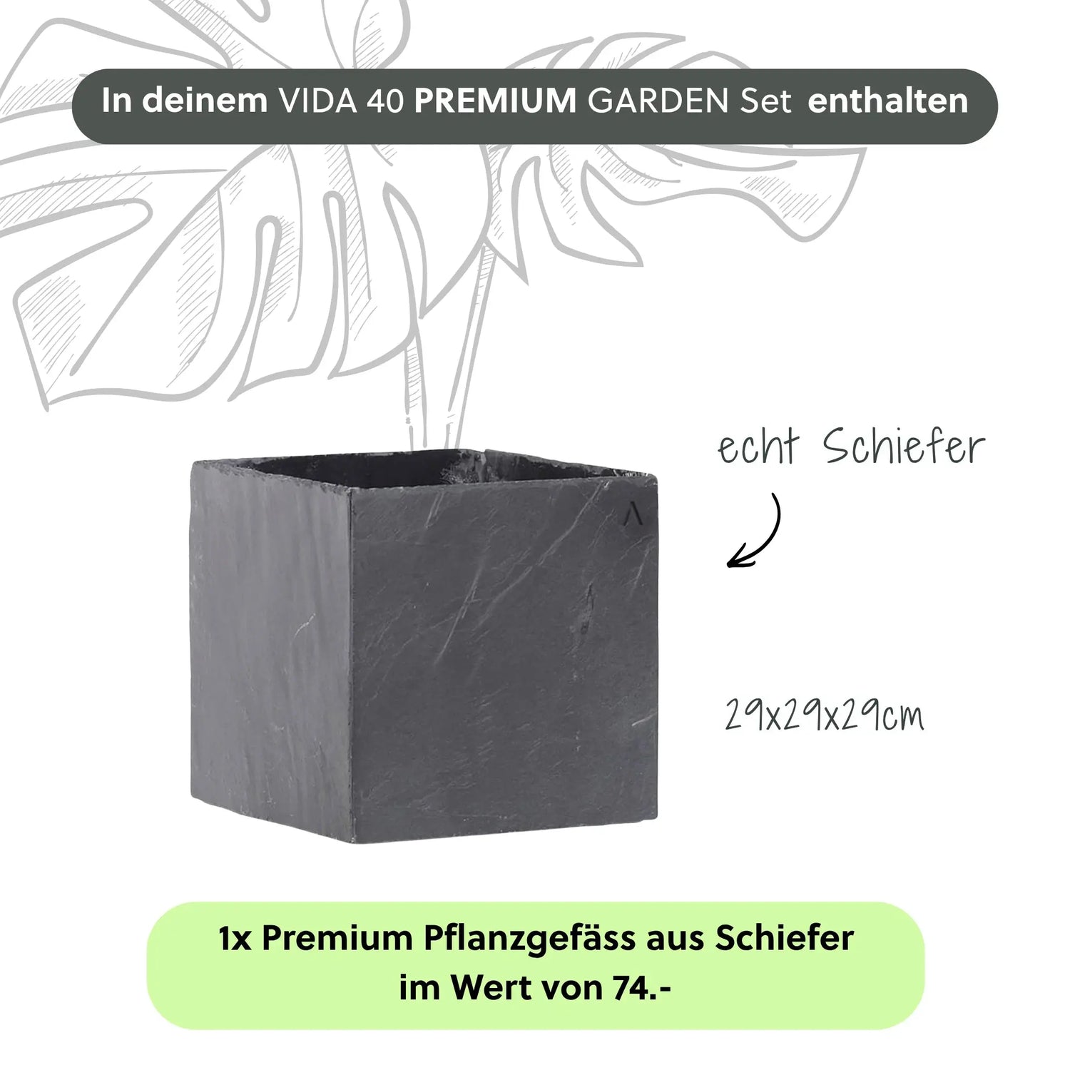 Gartenbrunnen VIDA 40 PREMIUM GARDEN Set Anthrazit - CLIMAQUA