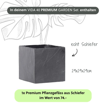 Gartenbrunnen VIDA 40 PREMIUM GARDEN Set Anthrazit - CLIMAQUA