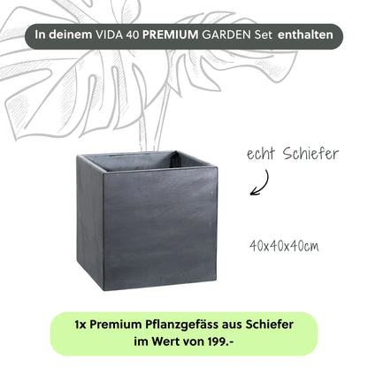 Gartenbrunnen VIDA 40 PREMIUM GARDEN Set Anthrazit - CLIMAQUA