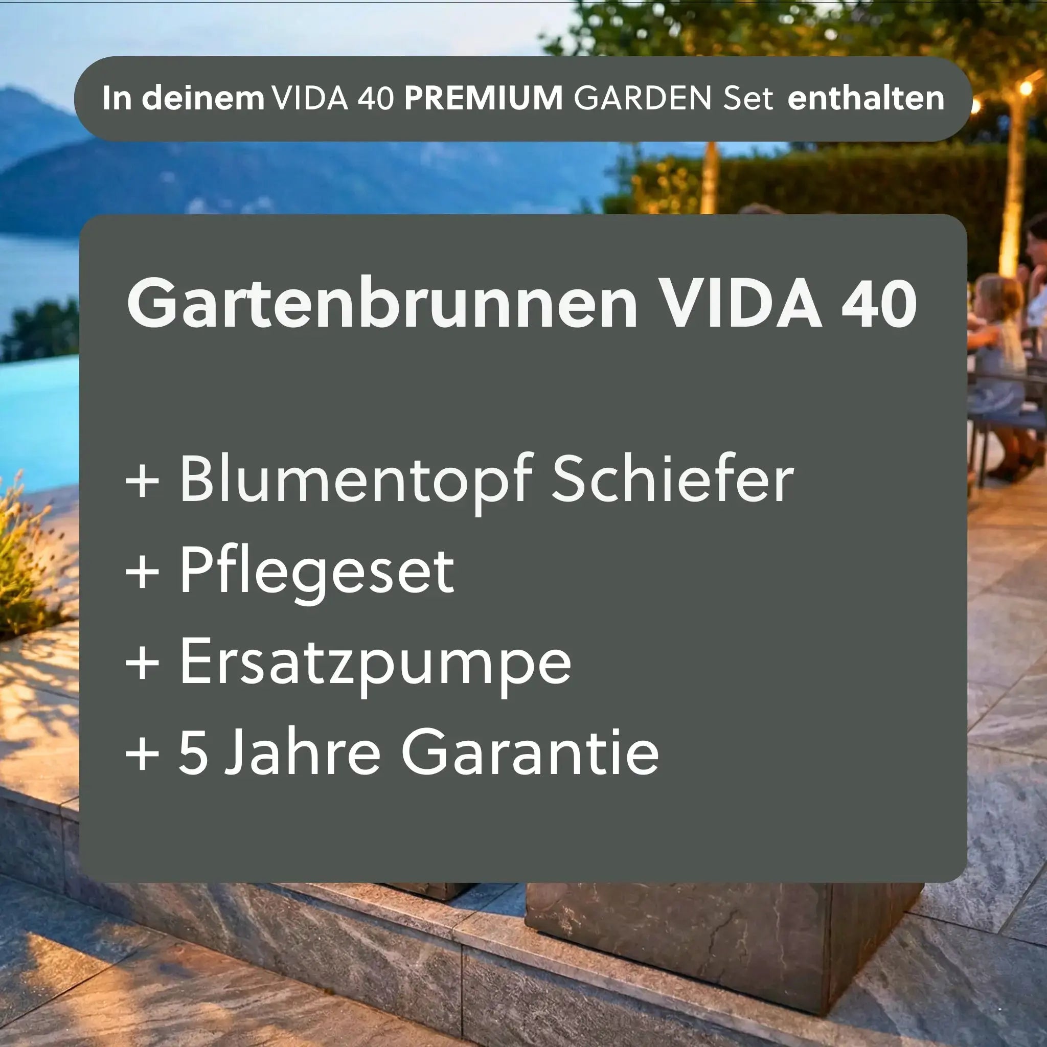 Gartenbrunnen VIDA 40 PREMIUM GARDEN Set Rusty - CLIMAQUA