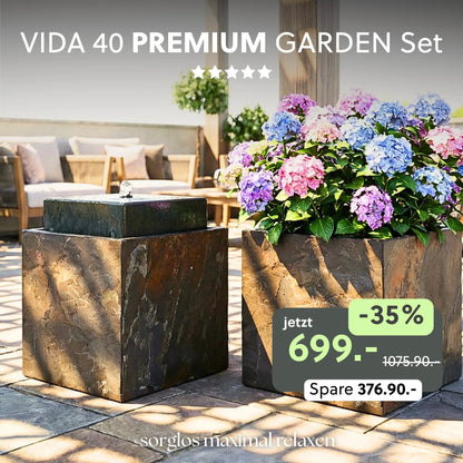 Gartenbrunnen VIDA 40 PREMIUM GARDEN Set Rusty - CLIMAQUA