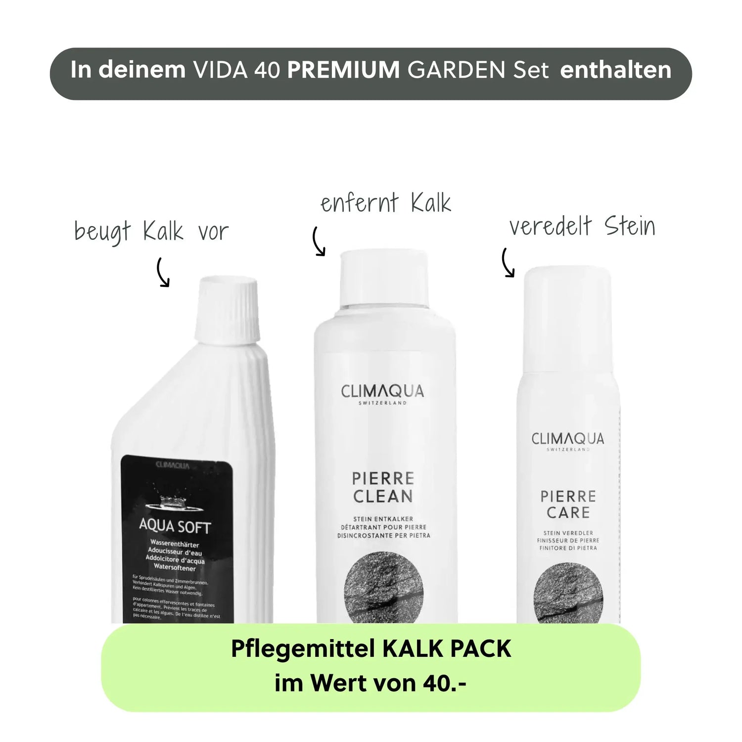 Gartenbrunnen VIDA 40 PREMIUM LIVING Set Anthrazit - CLIMAQUA