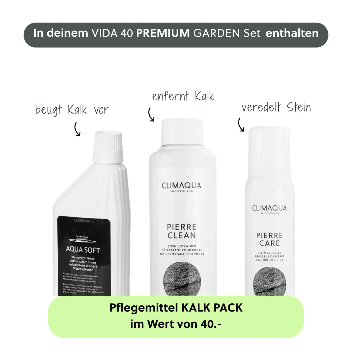 Gartenbrunnen VIDA 40 PREMIUM LIVING Set Anthrazit - CLIMAQUA