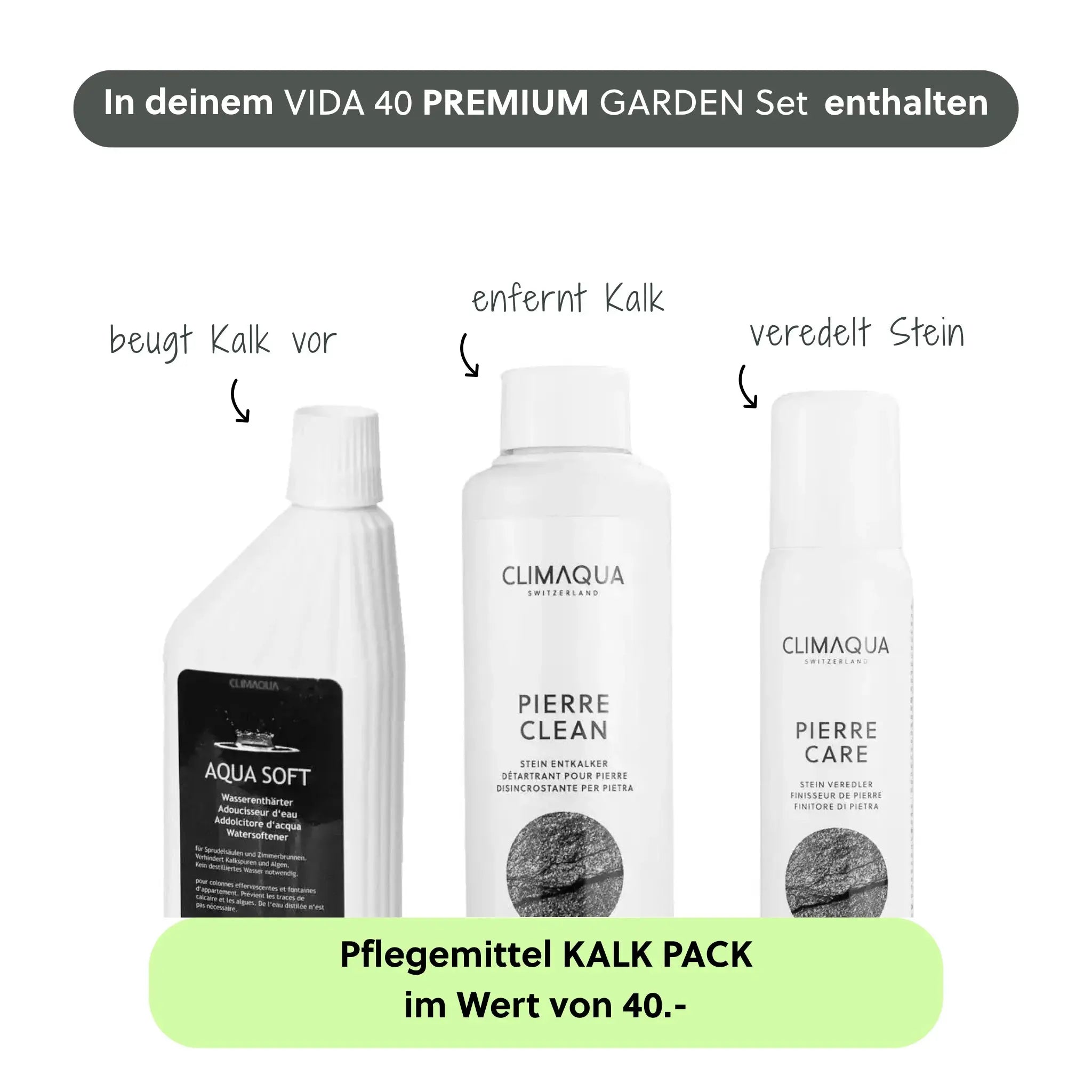 Gartenbrunnen VIDA 40 PREMIUM LIVING Set Anthrazit - CLIMAQUA