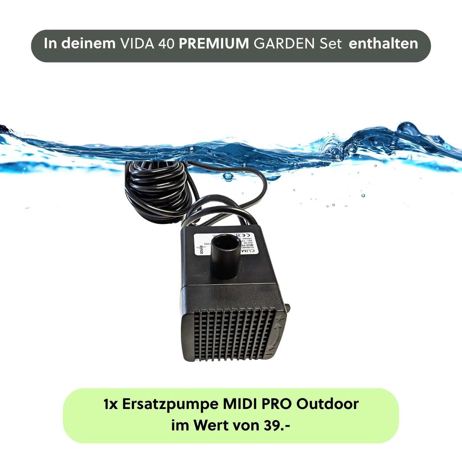Gartenbrunnen VIDA 40 PREMIUM LIVING Set Anthrazit - CLIMAQUA