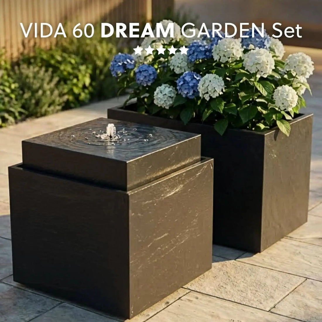 Gartenbrunnen VIDA 60 DREAM GARDEN Set Anthrazit - CLIMAQUA