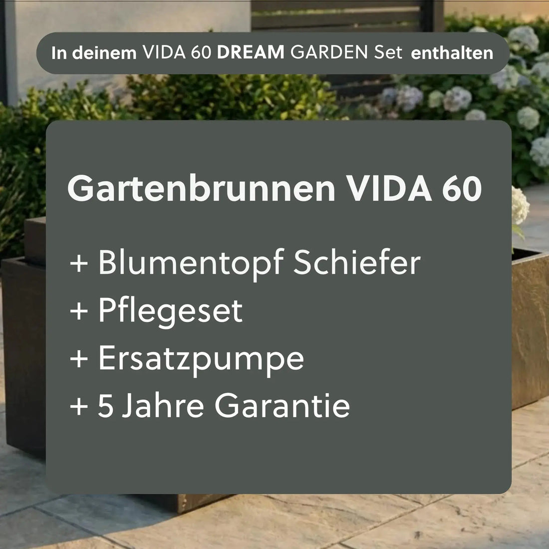 Gartenbrunnen VIDA 60 DREAM GARDEN Set Rusty - CLIMAQUA