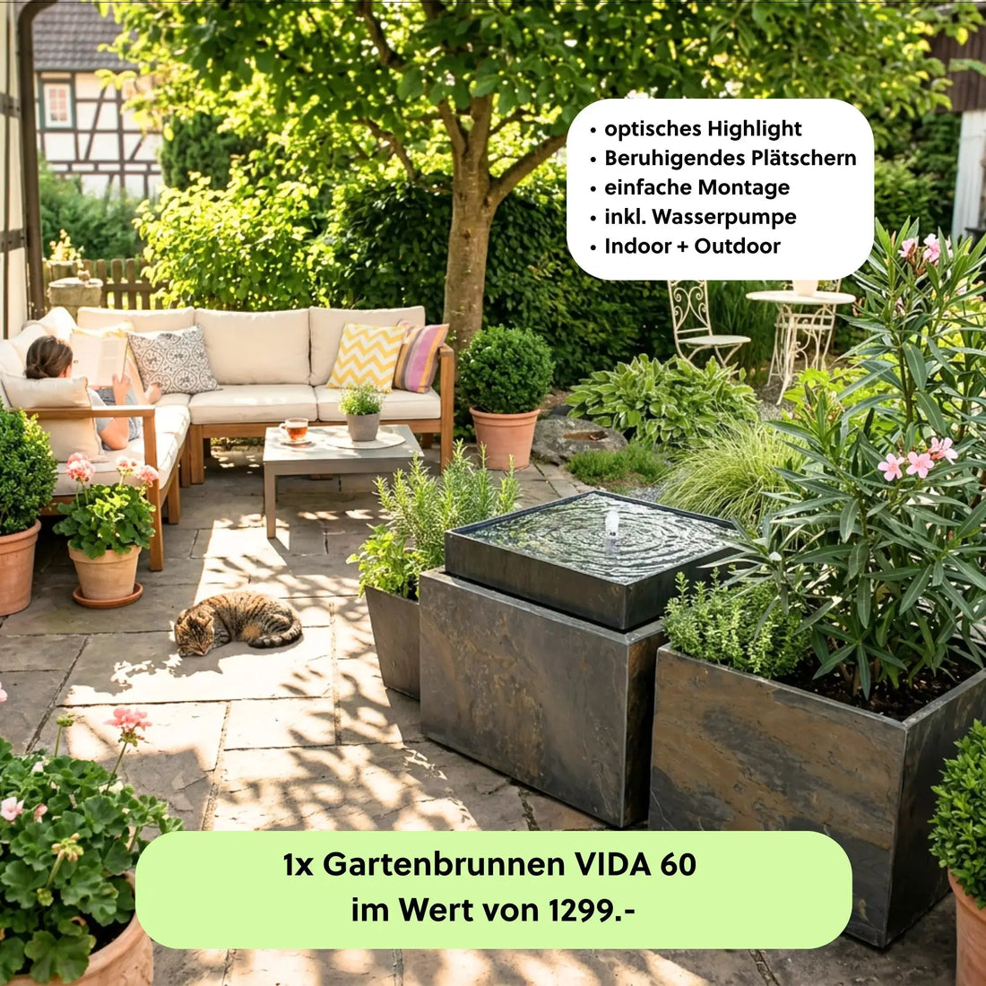 Gartenbrunnen VIDA 60 DREAM GARDEN Set Rusty - CLIMAQUA