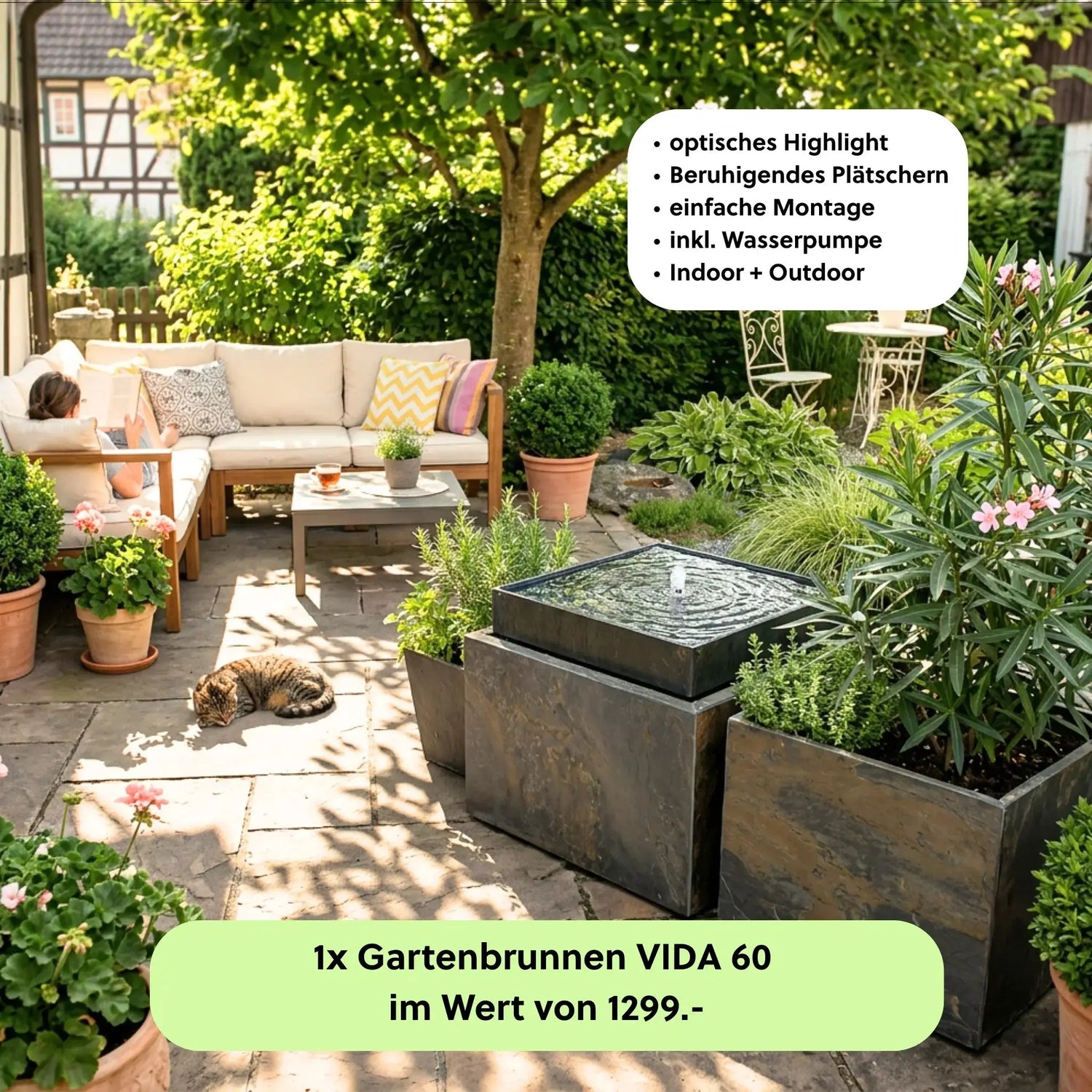 Gartenbrunnen VIDA 60 DREAM GARDEN Set Rusty - CLIMAQUA