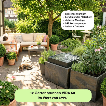 Gartenbrunnen VIDA 60 DREAM GARDEN Set Rusty - CLIMAQUA