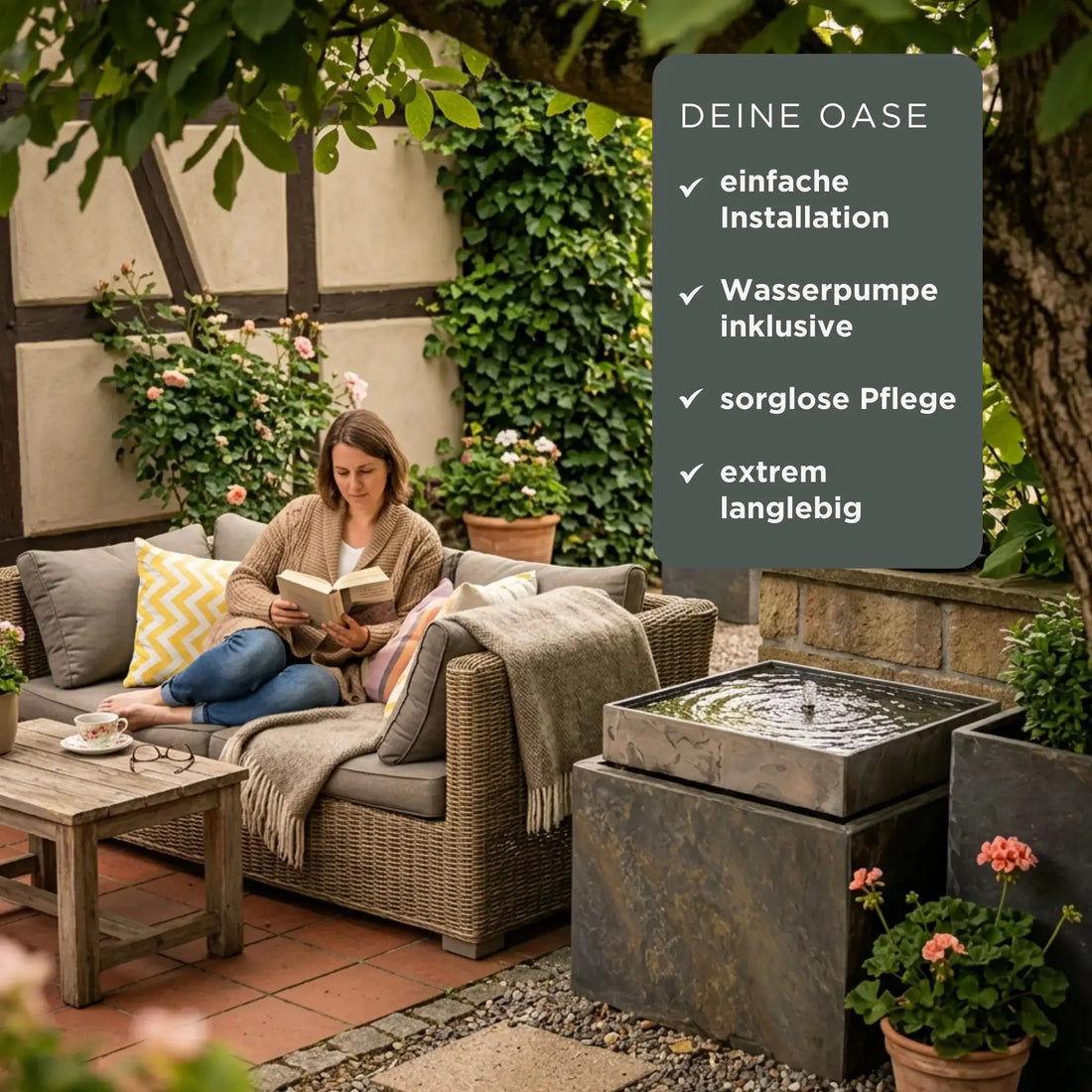 Gartenbrunnen VIDA 60 DREAM GARDEN Set Rusty - CLIMAQUA