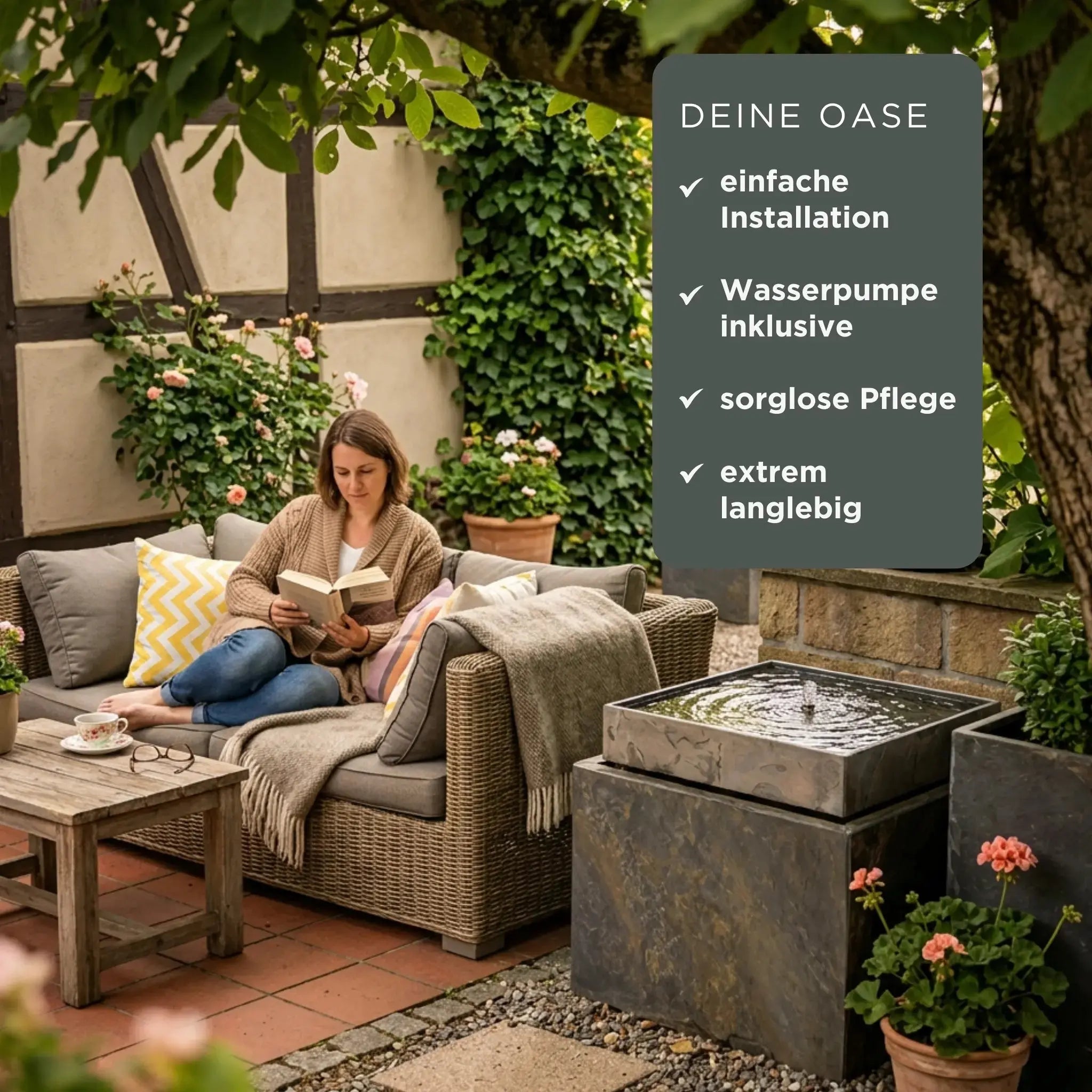 Gartenbrunnen VIDA 60 DREAM GARDEN Set Rusty - CLIMAQUA