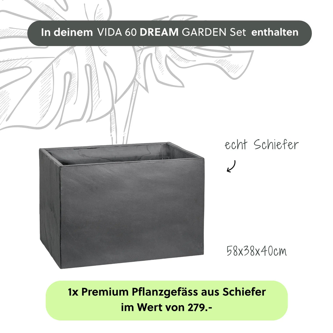 Gartenbrunnen VIDA 60 DREAM LIVING Set Anthrazit - CLIMAQUA