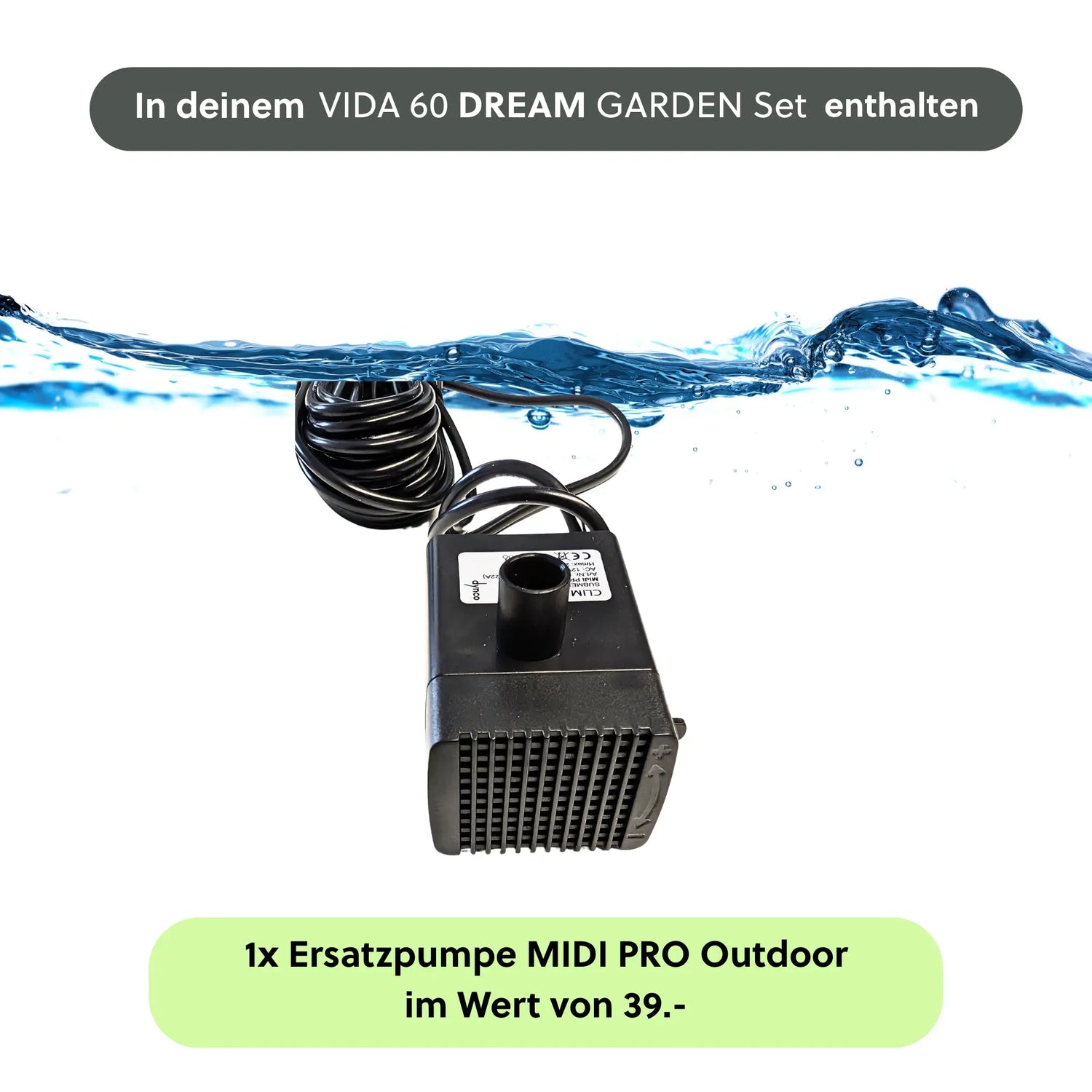 Gartenbrunnen VIDA 60 DREAM LIVING Set Anthrazit - CLIMAQUA