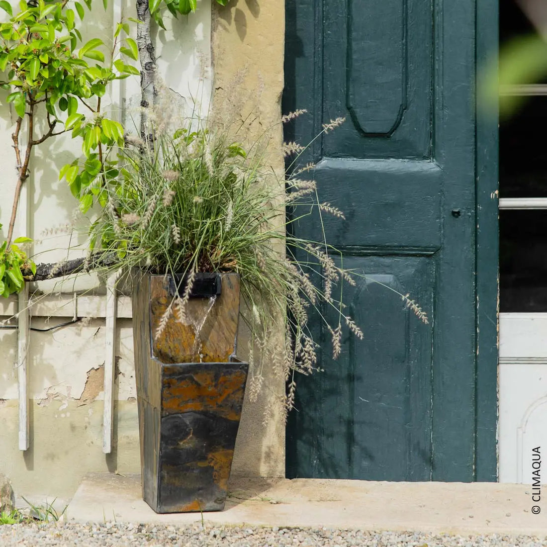 Gartenbrunnen Wasserfall mit Pflanzgefäss ZOE 20 - CLIMAQUA