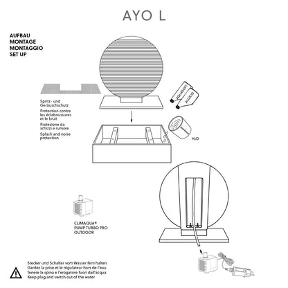 Groser Japan Brunnen Kreis aus Schiefer AYO L - CLIMAQUA