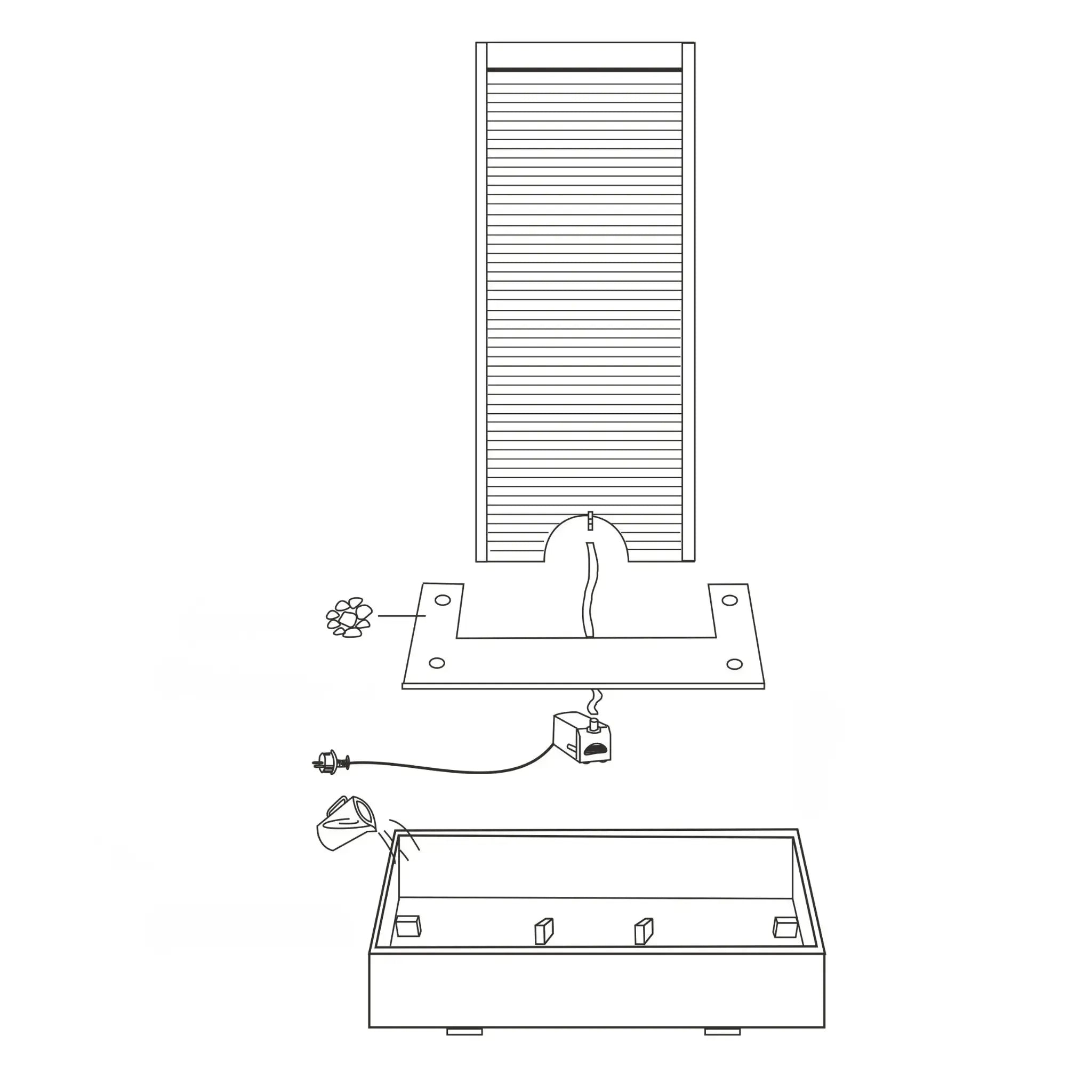 HARMONY – grosse Premium Wasserwand Granitstein, Indoor/Outdoor, 60×40×180 cm - CLIMAQUA