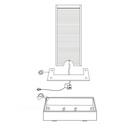 HARMONY – grosse Premium Wasserwand Granitstein, Indoor/Outdoor, 60×40×180 cm - CLIMAQUA