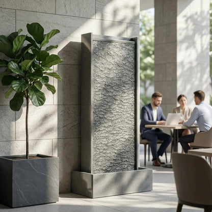 HARMONY – grosse Premium Wasserwand Granitstein, Indoor/Outdoor, 60×40×180 cm - CLIMAQUA