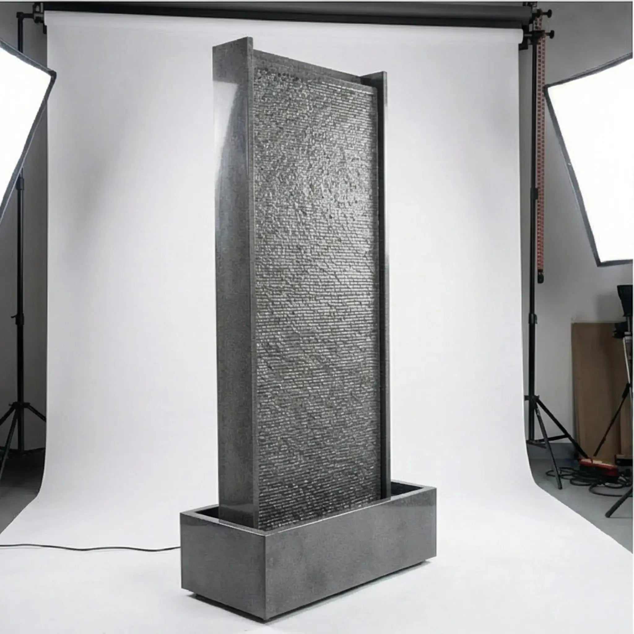 HARMONY – grosse Premium Wasserwand Granitstein, Indoor/Outdoor, 60×40×180 cm - CLIMAQUA